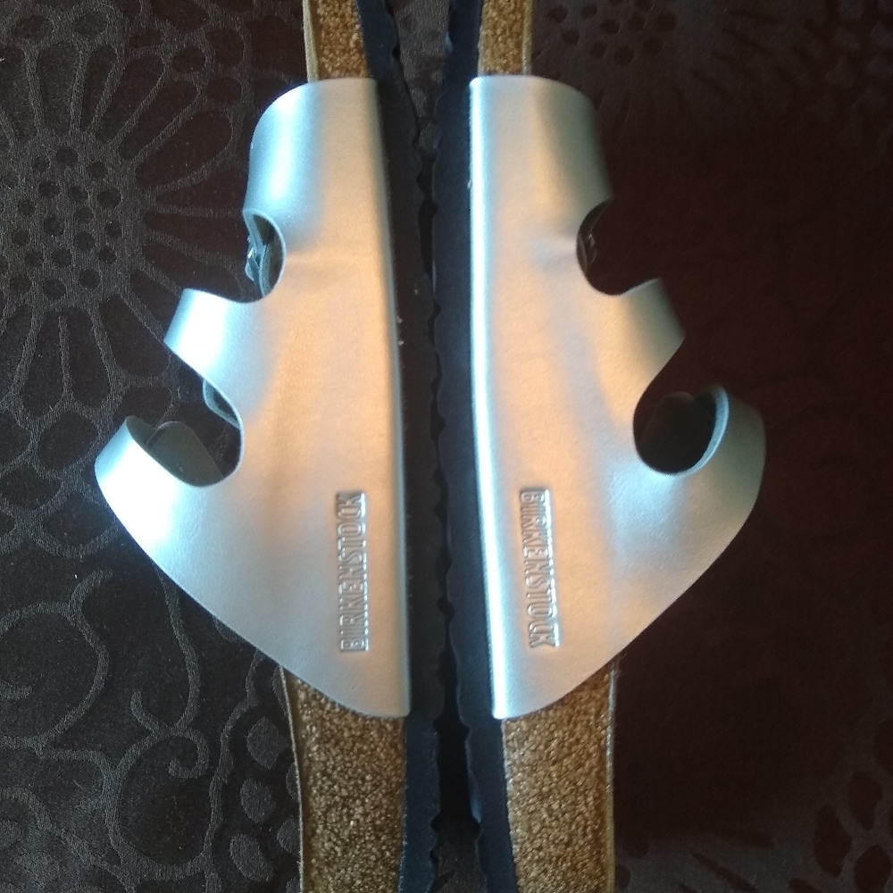 New Without Box Silver Birkenstocks Birks Size 40 - Picture 4 of 5